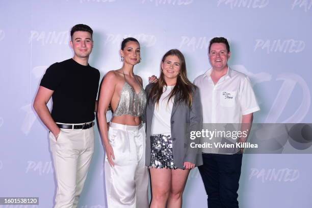 Matthew Harper, Laura Dundovic, Amy Lenan and Sam Mangan attend the Painted launch party on August 07, 2023 in Los Angeles, California.