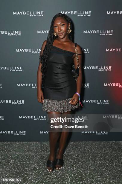 Isan Elba attends the Maybelline x Mimi Webb Launch Party at Shoreditch House on August 8, 2023 in London, England.