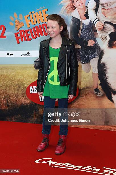 Actress Mercedes Jadea Diaz arrives for the 'Fuenf Freunde 2' movie premiere at CineMaxx Cinema on January 27, 2013 in Munich, Germany.