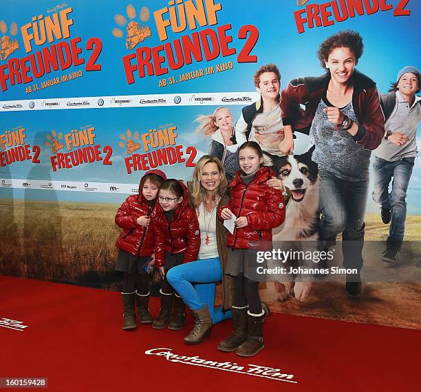 Nina Ruge and Tita , Rebecca and Cecilia attend the 'Fuenf Freunde 2' movie premiere at CineMaxx Cinema on January 27, 2013 in Munich, Germany.