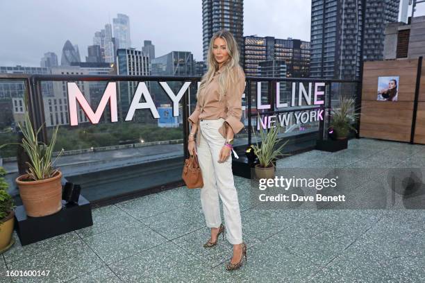 Olivia Attwood attends the Maybelline x Mimi Webb Launch Party at Shoreditch House on August 8, 2023 in London, England.