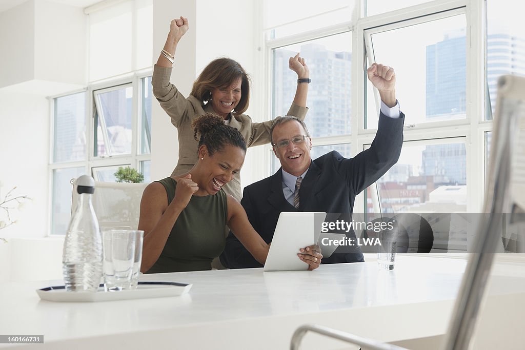 Workman Cheering Cheering Group Of Coworkers High-Res Stock Photo - Getty Images