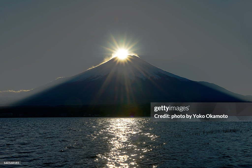 A diamond on the top of Mt.Fuji