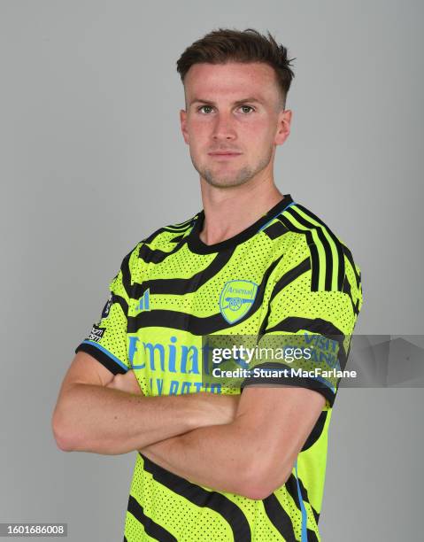 Rob Holding of Arsenal at London Colney on August 08, 2023 in St Albans, England.