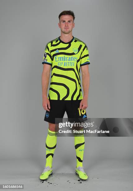 Rob Holding of Arsenal at London Colney on August 08, 2023 in St Albans, England.