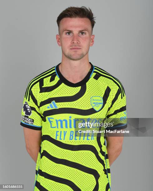 Rob Holding of Arsenal at London Colney on August 08, 2023 in St Albans, England.