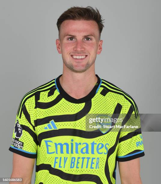 Rob Holding of Arsenal at London Colney on August 08, 2023 in St Albans, England.