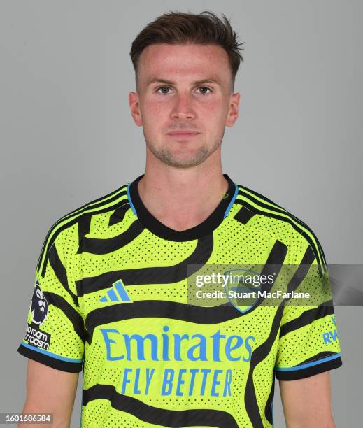 Rob Holding of Arsenal at London Colney on August 08, 2023 in St Albans, England.