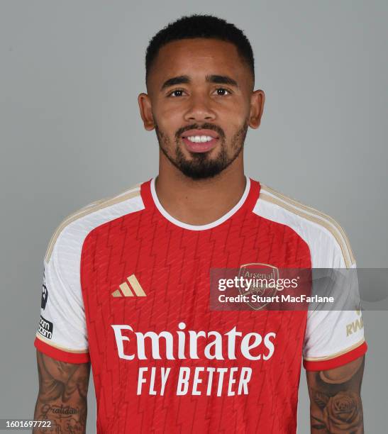 Gabriel Jesus of Arsenal at London Colney on August 08, 2023 in St Albans, England.