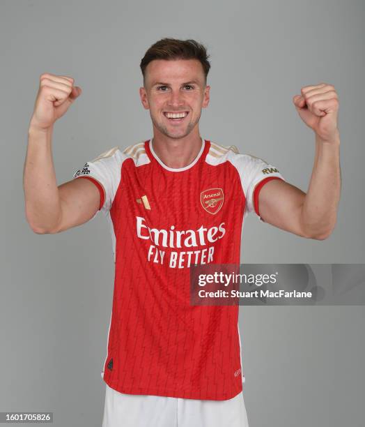 Rob Holding of Arsenal at London Colney on August 08, 2023 in St Albans, England.