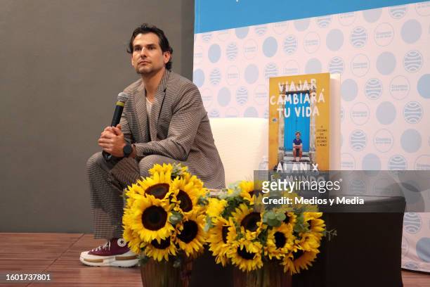 Alan Estrada looks on during the presentation of the book 'Viajar Cambiara Tu Vida' at Casa Lamm on August 8, 2023 in Mexico City, Mexico.