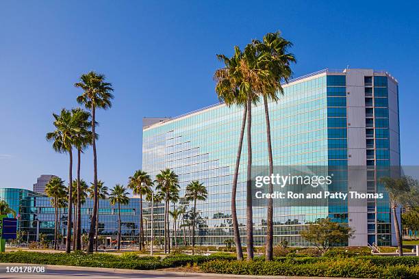 long beach, california office building exterior (p) - downtown long beach california stock pictures, royalty-free photos & images