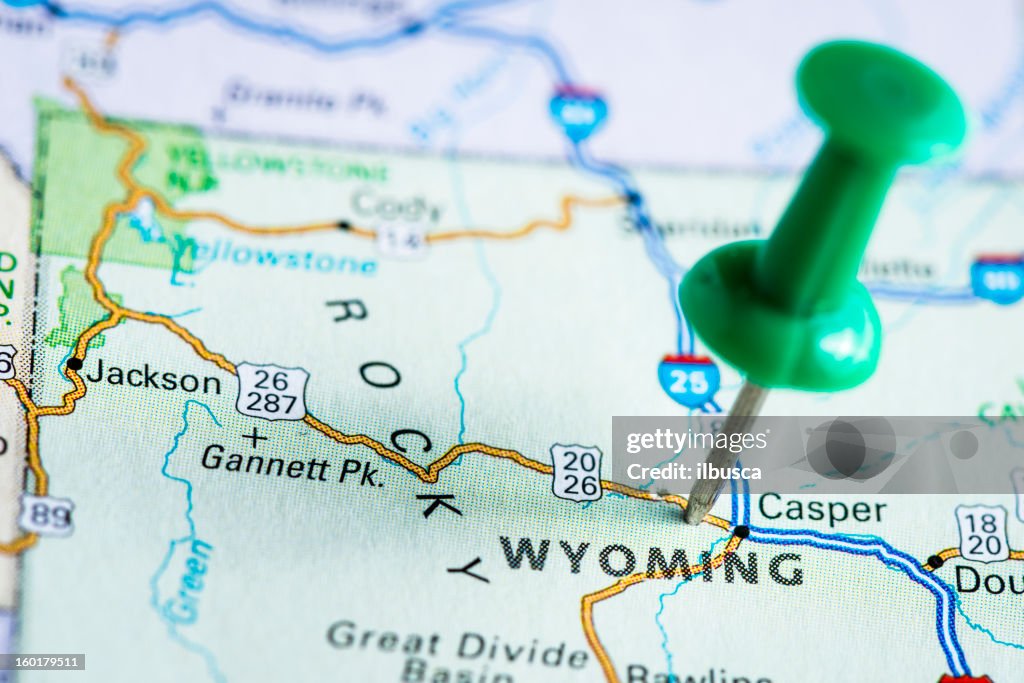 De Estados Unidos en el mapa: Wyoming