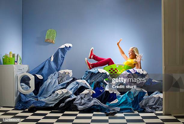 washing overload - tsunami house stock pictures, royalty-free photos & images