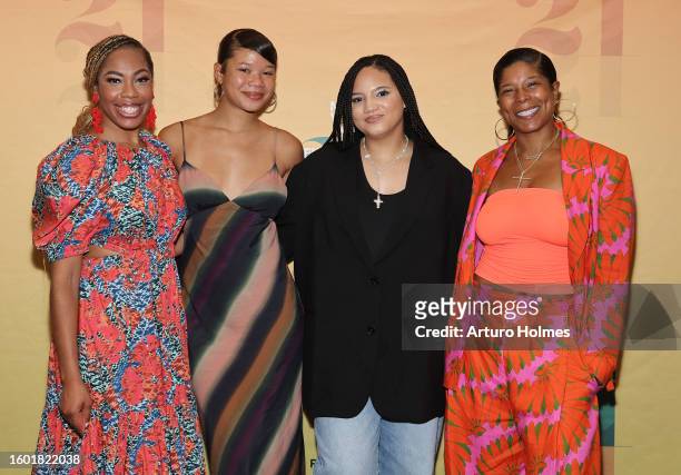 Danielle Cadet, Storm Reid, director Haley Elizabeth Anderson and Robyn Simpson attend “Jazzy Jumpers” Clips and Conversation on August 08, 2023 in...