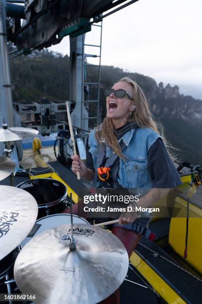 In this image released on August 9, Sydney's World Heritage-listed Blue Mountains became the ultimate stage for Australian musician G Flip who...