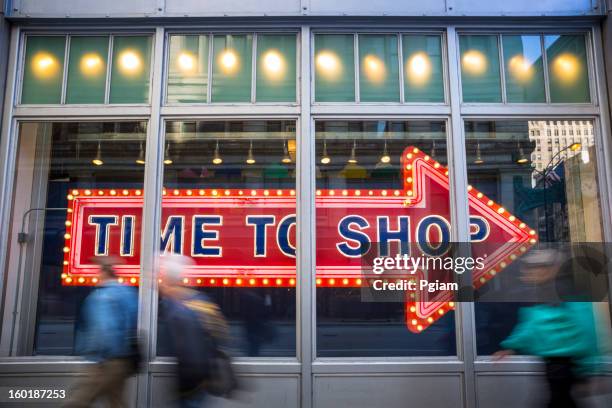 time to shop store retail sign - christmas hours sign bildbanksfoton och bilder