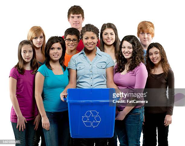 earth day - mixed recycling bin stock pictures, royalty-free photos & images
