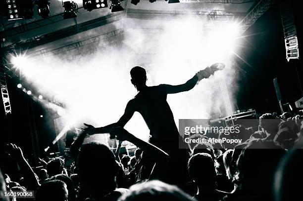 concert crowd - performance group stockfoto's en -beelden