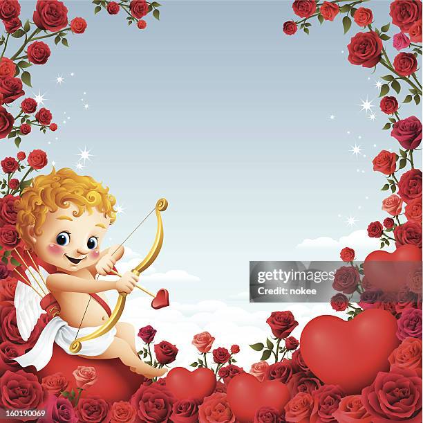 cupid - rose border - cupid 幅插畫檔、美工圖案、卡通及圖標