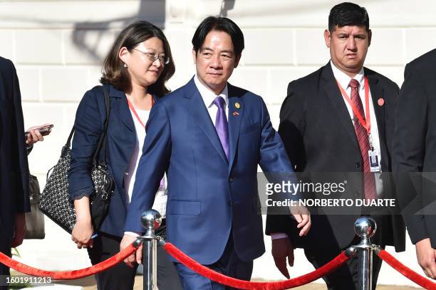 Taiwanese Vice President William Lai attends a military and police parade in honor of the presidents present at the inauguration of Paraguay's new...