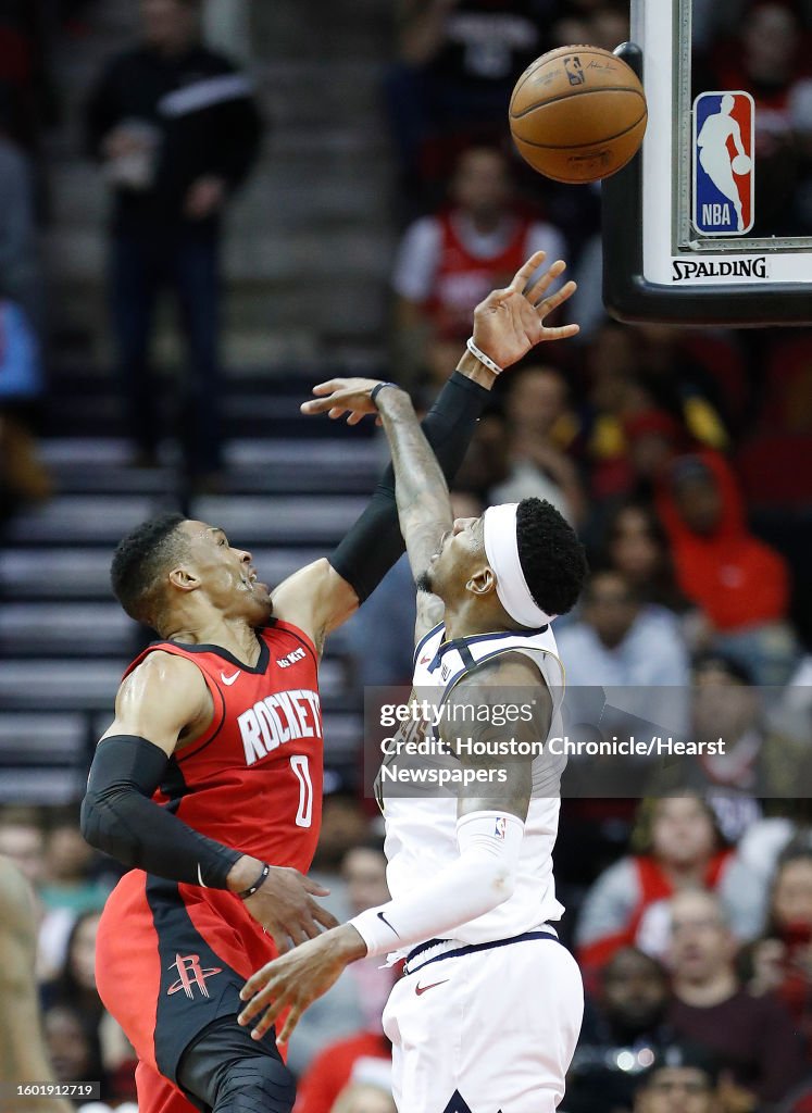 Westbrook Rockets Houston Rockets guard Russell Westbrook goes up for a basket against ...