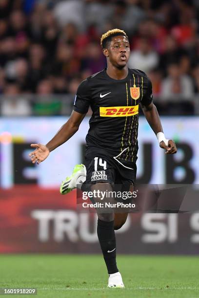 Nordsjaelland Ibrahim Osman in action during the UEFA Europa Conference League Third Qualifying Round First Leg match between FCSB and FC...