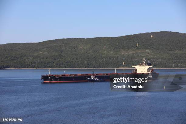 View of nuclear-powered icebreaker for safety of navigation on the Northern Sea Route , in Murmansk, Russia on August 10, 2023. The Northern Sea...