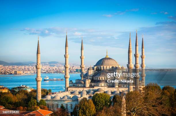 blaue moschee in istanbul - turkey stock-fotos und bilder