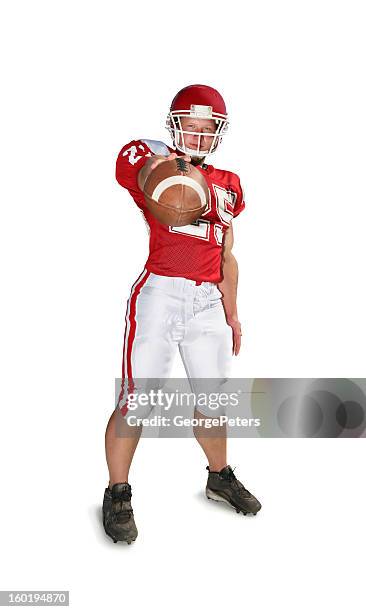 running back with clipping path - american football player isolated stock pictures, royalty-free photos & images