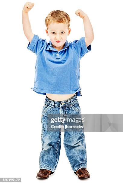 tough little man - blue polo shirt fotografías e imágenes de stock