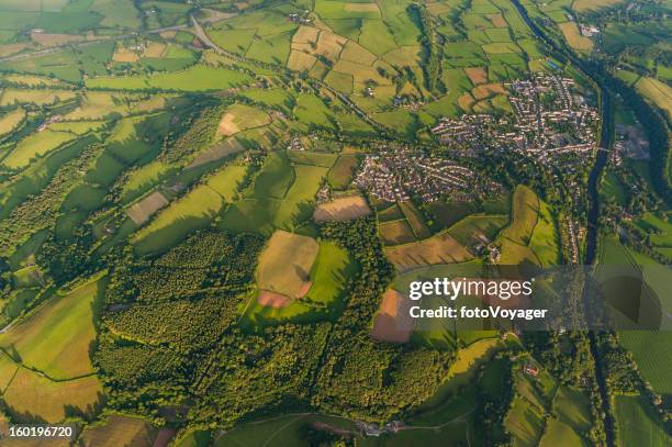 Airth Rural Aerial Photograph Over Rural Villages And Green Fields High-Res Stock ...