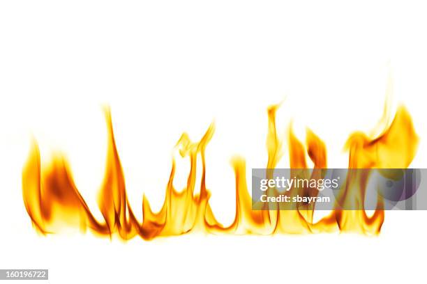 fire flame isolated over white background - flame stock pictures, royalty-free photos & images