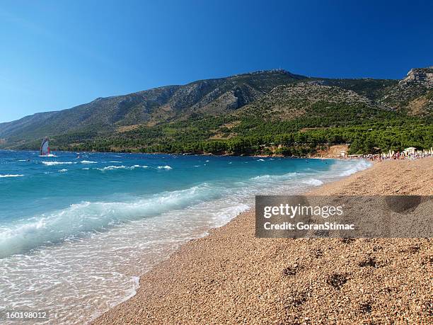 golden horn beach - brac croatia stock pictures, royalty-free photos & images
