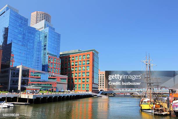 modern boston riverside buildings - national convention stock pictures, royalty-free photos & images