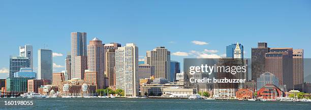 beautiful boston city panorama - boston massachusetts summer stock pictures, royalty-free photos & images