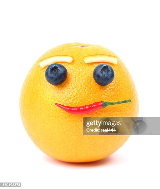 creative fruits and vegetables - weird happy face stock pictures, royalty-free photos & images