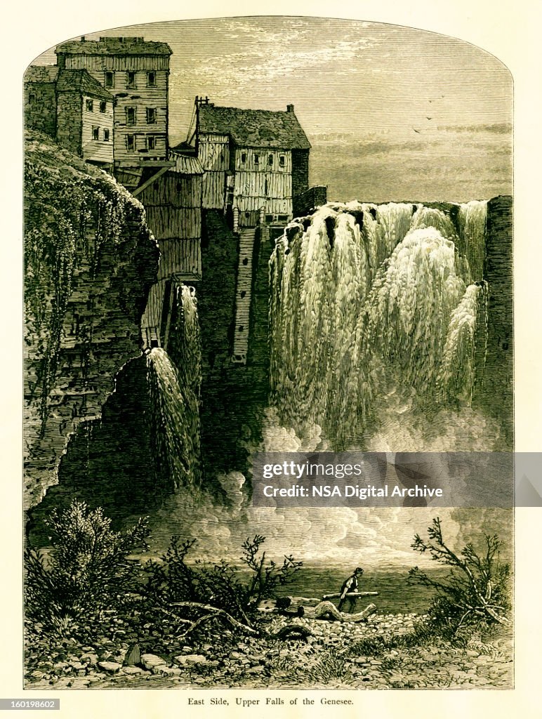 East side of Upper Falls, Portage Canyon, New York