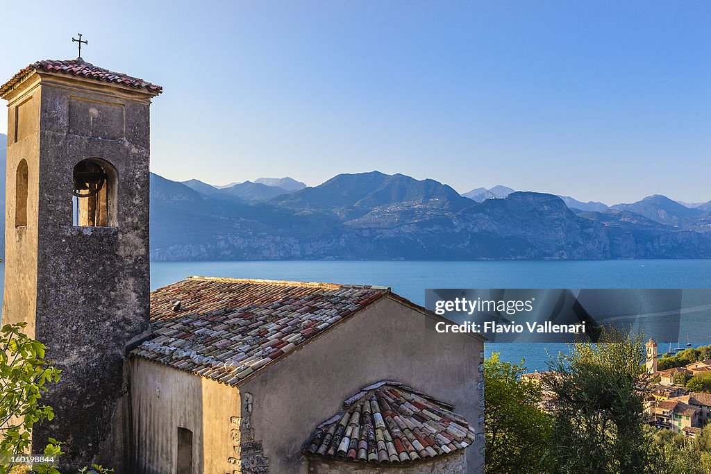 Old church overlooking Lake Garda, Italy