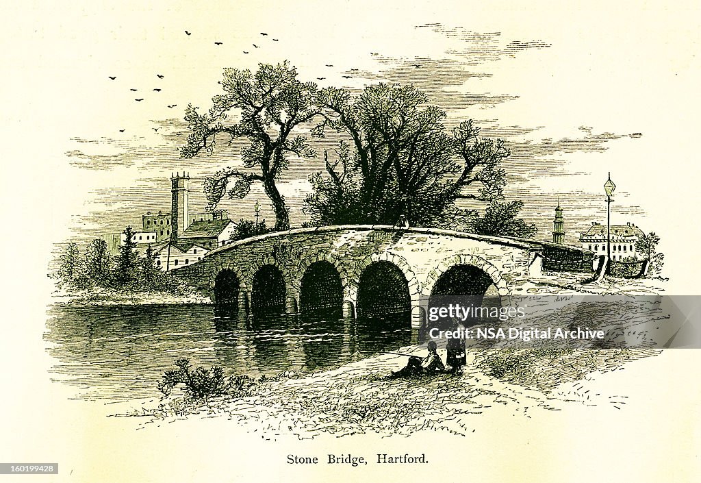Stone bridge in Hartford, Connecticut