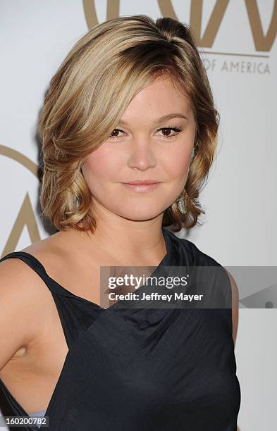 Actress Julia Stiles arrives at the 24th Annual Producers Guild Awards at The Beverly Hilton Hotel on January 26, 2013 in Beverly Hills, California.