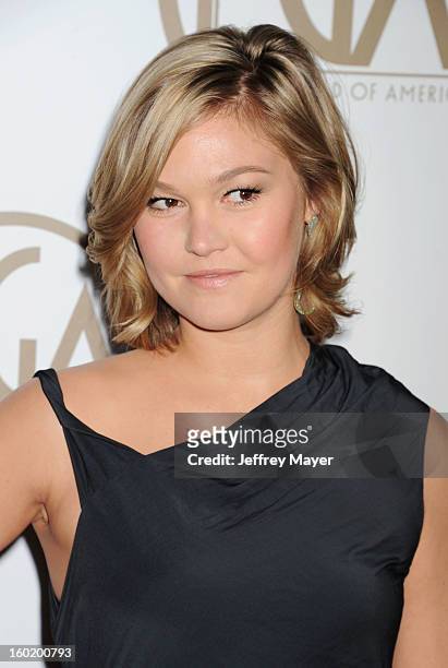 Actress Julia Stiles arrives at the 24th Annual Producers Guild Awards at The Beverly Hilton Hotel on January 26, 2013 in Beverly Hills, California.