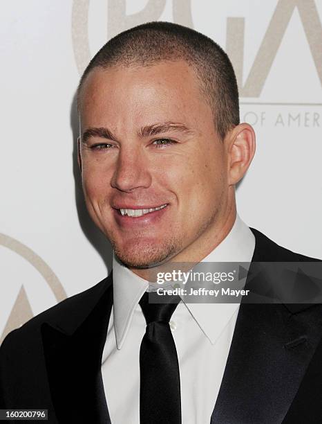 Channing Tatum arrives at the 24th Annual Producers Guild Awards at The Beverly Hilton Hotel on January 26, 2013 in Beverly Hills, California.