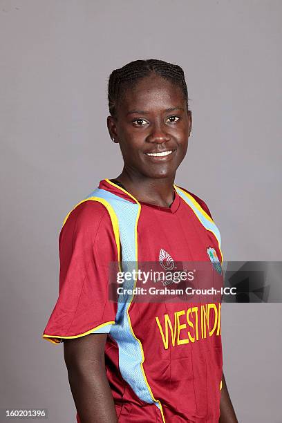 Kycia Knight of West Indies poses at a portrait session ahead of the ICC Womens World Cup 2013 at the Taj Mahal Palace Hotel on January 27, 2013 in...