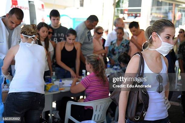 Families wait to recognize the bodies after last night fire in Santa Maria on January 27, 2013 in Santa Maria, Brazil. Last night the nightclub Kiss...