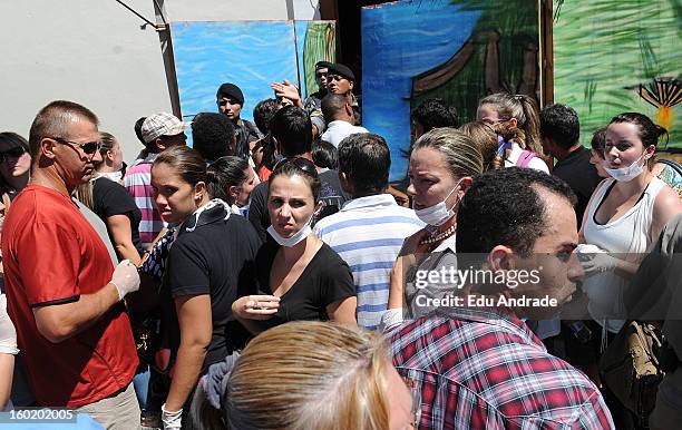 Families wait to recognize the bodies after last night fire in Santa Maria on January 27, 2013 in Santa Maria, Brazil. Last night the nightclub Kiss...