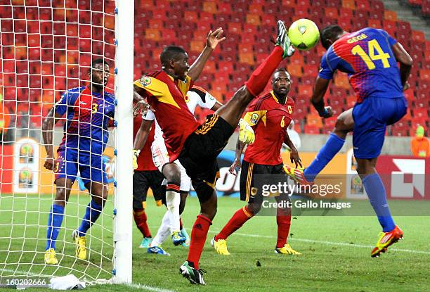 Osvaldo Paulo Joao Diniz of Angola during the 2013 Orange African Cup of Nations match between Cape Verde Islands and Angola from Nelson Mandela Bay...