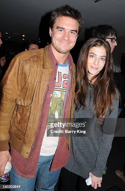 Actor Rob Mayes and actress Allison Weissman attend "John Dies At The End" special screening and Q&A at Nuart Theatre on January 25, 2013 in West Los...
