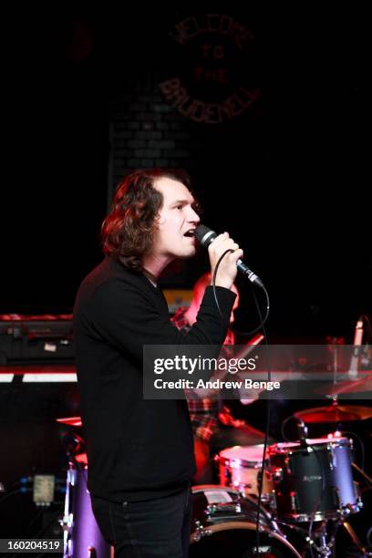 Matt Lamkin of The Soft Pack perform on stage at Brudenell Social Club on January 27, 2013 in Leeds, England.