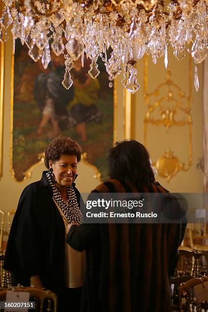 Carla Fendi attends Curiel Couture fashion show as part of AltaRoma AltaModa Fashion Week on January 27, 2013 in Rome, Italy.